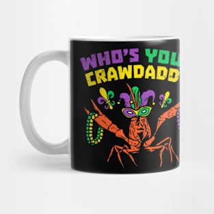 Whos Your Crawdaddy Crawfish Jester Beads Mardi Gras Mug